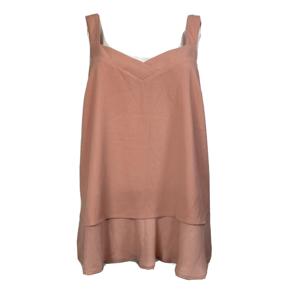 NWT Banana Republic Shirt Womens Sz M Mauve‎ V-Neck Layered Ruffle Chiffon Tank